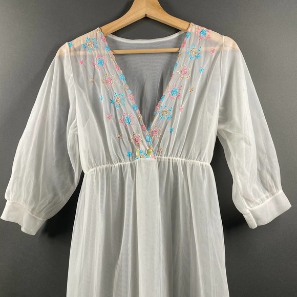 Hamilton Vintage Sheer Embroidered Robe Jacket - Picture 2 of 11